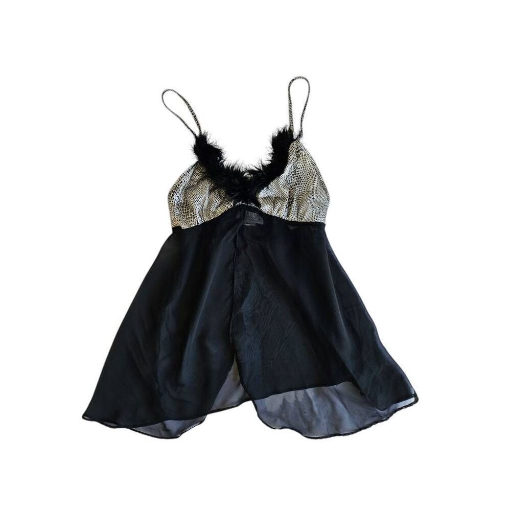90s vintage feather babydoll cami